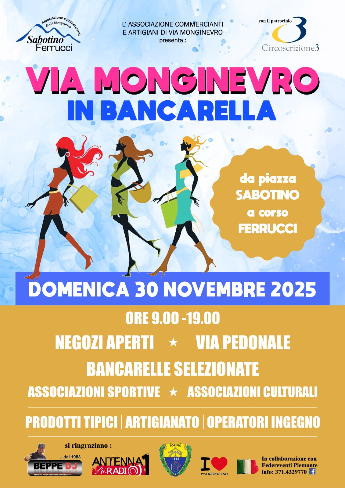 TORINO: Via Monginevro in Bancarella - Domenica 30 novembre 2025