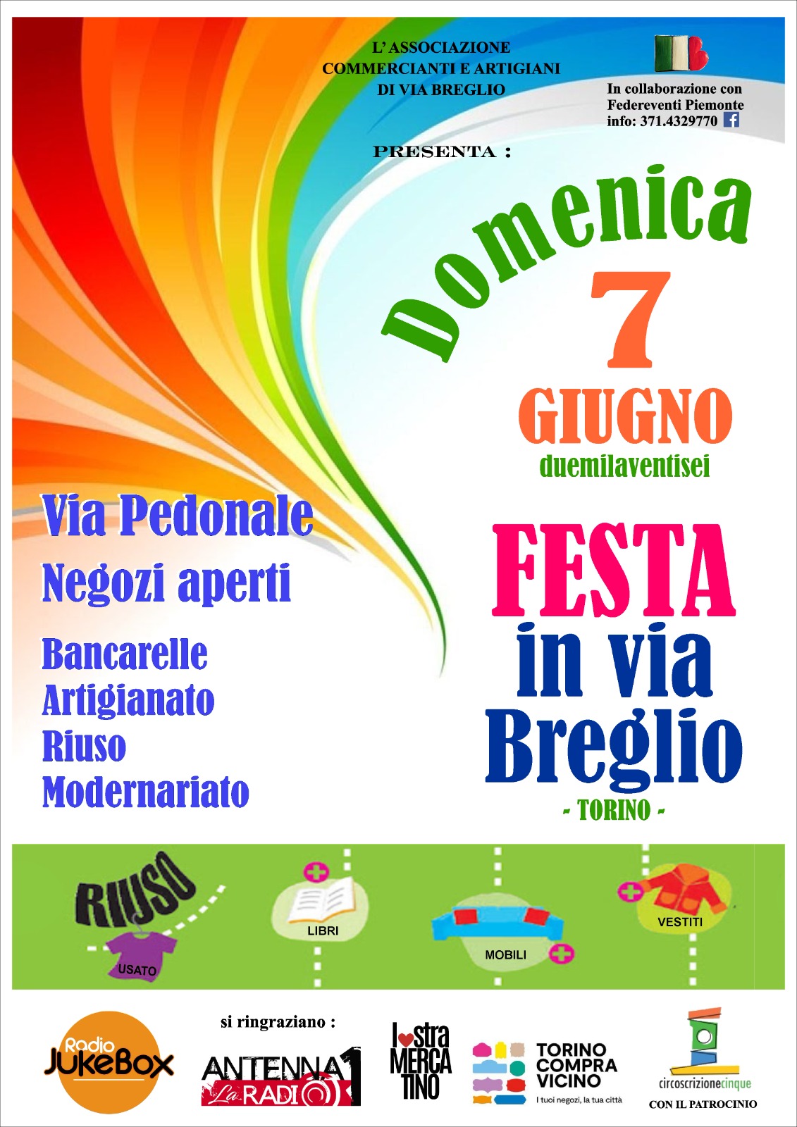 TORINO: via Breglio in Bancarella - Domenica 7 giugno 2026